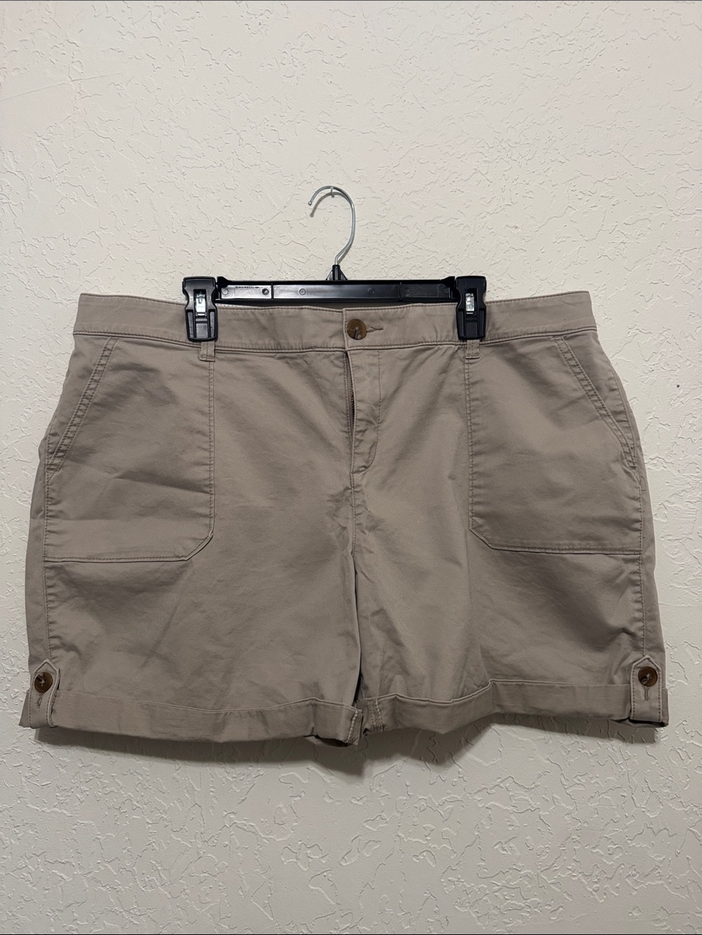 Lane Bryant Tan Utility Pocket Shorts